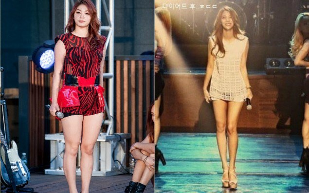 Ailee giảm được cân nặng đáng kể nên từ bắp tay, đùi, eo của cô đều thon gọn hơn hẳn. Cô được coi là một trong những sao Hàn giảm cân ngoạn mục nhất.